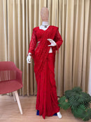 ST 488 Faux Georgette Heavy Embroidery Sequins Work Saree