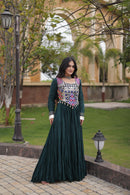 LW 9351 C Designer Reyon Gota Patti Lace Work Gown