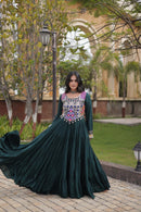 LW 9351 C Designer Reyon Gota Patti Lace Work Gown