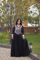 LW 9351 B Designer Reyon Gota Patti Lace Work Gown