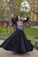 LW 9351 B Designer Reyon Gota Patti Lace Work Gown