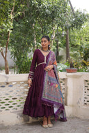 LW 9275 B Premium Roman Fabrics Frill Stitching Gown
