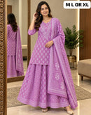 SF 898 E Lavender Purple Printed Palazzo Suit