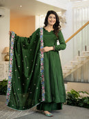ND 5076 Designer Heavy Vichitra Silk Anarkali Gown