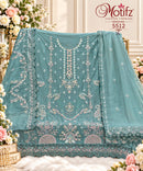 Motifz 5512 C Siffon Embroidery Khatli Work Pakistani Suit