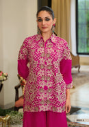 Eba 9943 A Designer Chinin Embroidery Work Suit