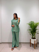 BE 484 A Premium Salsa Silk Designer Co Ord Set