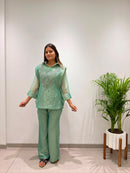 BE 484 A Premium Salsa Silk Designer Co Ord Set
