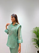 BE 484 A Premium Salsa Silk Designer Co Ord Set
