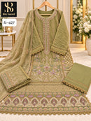 Bin Saeed  IC 427 C Chiffon Fabric Heavy Hand Work Pakistani Suit