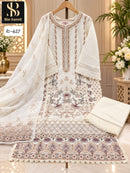 Bin Saeed  IC 427 D Chiffon Fabric Heavy Hand Work Pakistani Suit