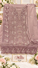 Motifz 5518 D Designer Siffon Embroidery Khatli Work Pakistani Suit
