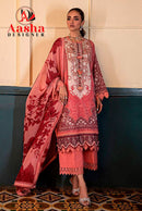 Aasha Designer 1034 A Premium Cotton Printed Embroidery Work Pakistani Suit