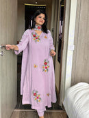 LG 2152 B Designer Air Tex Chinon Embroidery Patch Work Suit