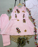 LG 2152 B Designer Air Tex Chinon Embroidery Patch Work Suit