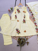 LG 2152 A Designer Air Tex Chinon Embroidery Patch Work Suit