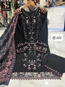 Bin Saeed Aj 121 E Pure Rayon Chikankari Work Pakistani Suit