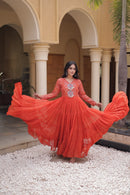 KA 1275 A Premium Laheriya Print Work Gown