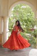 KA 1275 A Premium Laheriya Print Work Gown