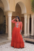 KA 1275 A Premium Laheriya Print Work Gown