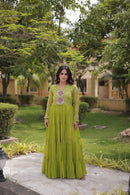 KA 1275 B Premium Laheriya Print Work Gown