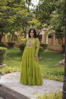 KA 1275 B Premium Laheriya Print Work Gown