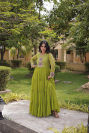 KA 1275 B Premium Laheriya Print Work Gown