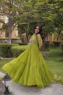 KA 1275 B Premium Laheriya Print Work Gown