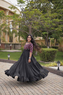 LW 9349 A Cotton Multi Thread Embroidered Work Gown