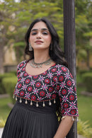 LW 9349 A Cotton Multi Thread Embroidered Work Gown