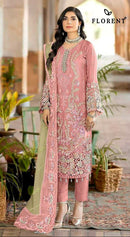 Florent 1073 A Dinting Chiffon Heavy Embroidery Work Pakistani Suit