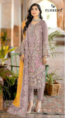 Florent 1073 C Dinting Chiffon Heavy Embroidery Work Pakistani Suit