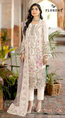 Florent 1073 D Dinting Chiffon Heavy Embroidery Work Pakistani Suit