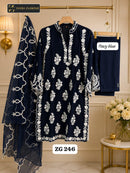 ZG 246 A Fox Georgette Cotton Designer Pakistani Suit