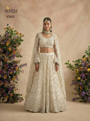 Alizeh 1082 D Ivory White Heavy Embroidered Designer Lehenga