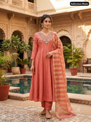 KR 431 Premium Mull Chanderi  Embroidery Work Suit