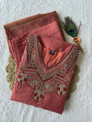 KR 431 Premium Mull Chanderi  Embroidery Work Suit