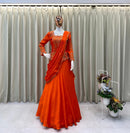 BE 407 Designer Real Mirror Embroidery Work Lehenga