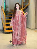 LG 2151 Designer Mul Chanderi Embroidery Work Suit