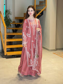 LG 2151 Designer Mul Chanderi Embroidery Work Suit
