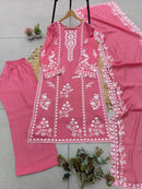 LG 2151 Designer Mul Chanderi Embroidery Work Suit