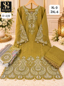 Bin Saeed IC 239 B Fancy Fabric Heavy Hand Work Pkistani Suit