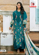 Aasha Designer 1236 Pure Cotton Print Exclusive Work Pakistni Suit