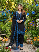 LG 2074 B Premium Crape Silk Sequence Embroidery Work Suit