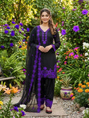 LG 2074 C Premium Crape Silk Sequence Embroidery Work Suit