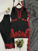 LG 2074 A Premium Crape Silk Sequence Embroidery Work Suit
