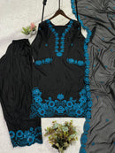 LG 2074 B Premium Crape Silk Sequence Embroidery Work Suit