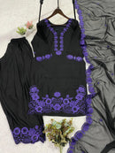 LG 2074 C Premium Crape Silk Sequence Embroidery Work Suit