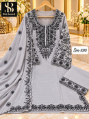 Bin Saeed SM 1010 C Heavy Roman Embroidery Work Pakistani Suit