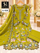 Bin Saeed IC 438 Fabric Heavy Embroidery Work Pakistani Suit